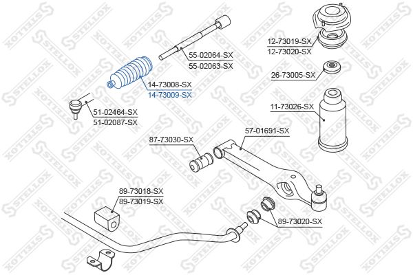 14-73009-SX_пыльник рейки рулевой!\ Daewoo Matiz 98>