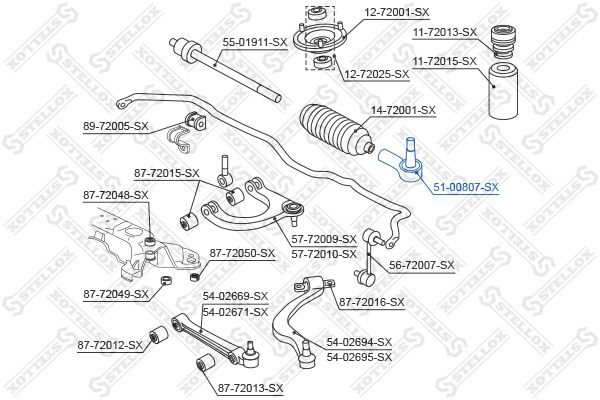 51-00807-SX_наконечник рулевой!\ Mitsubishi Santamo 2.0 99>