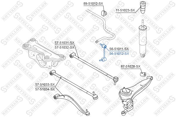 56-51012-SX_тяга стабилизатора заднего правая!\ Hyundai Santa Fe all 00>