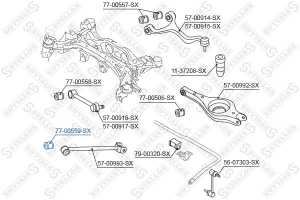 77-00559-SX_сайлентблок задней цапфы!\ Hyundai Santa Fe 2.7 06>