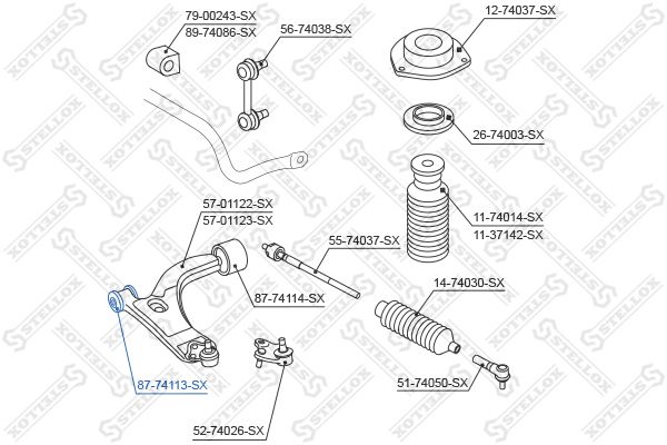 87-74113-SX_сайлентблок рычага пер.!\ Nissan Terrano R50 all 97>