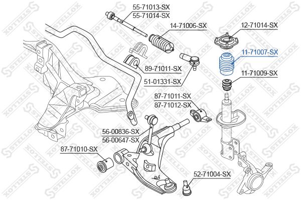 11-71007-SX_пыльник амортизатора переднего!\ Mazda 626 GD/GV/GE 87-97/MX-6 GE/Xedos 6 CA 91>