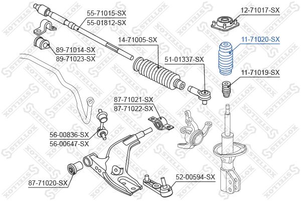 11-71020-SX_пыльник амортизатора переднего!\ Mazda 323/323F 94-98