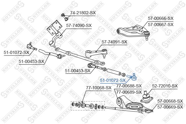 51-01072-SX_наконечник рулевой наружный!\ Mitsubishi Pajero <92