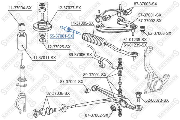 55-37001-SX_тяга рулевая!\ Honda Civic 87-92