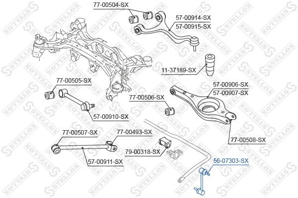 56-07303-SX_тяга стабилизатора заднего!\ Hyundai Santa Fe all 05>