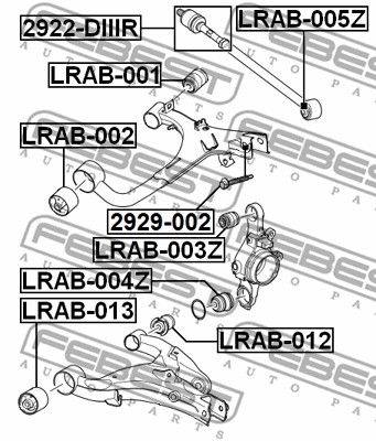 Болт с эксцентриком LAND ROVER DISCOVERY IV 2010-2016 FEBEST 2929-002