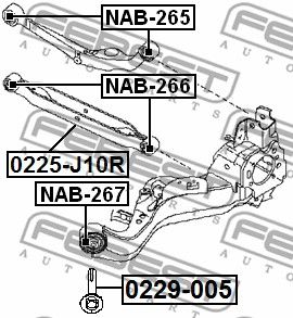 Болт с эксцентриком NISSAN QASHQAI/ X-TRAIL FEBEST 0229-005