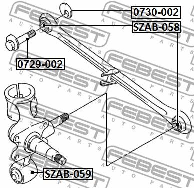 Болт с эксцентриком SUZUKI BALENO/ESTEEM1995-2001 FEBEST 0729-002