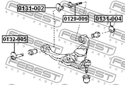 Болт с эксцентриком TOYOTA LAND CRUISER PRADO 120 2002.09-2010.03 FEBEST 0129-009