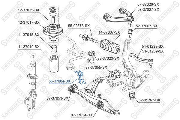 56-37004-SX_***тяга стабилизатора переднего!\ Honda Civic EJ 1.5/1.6 <01