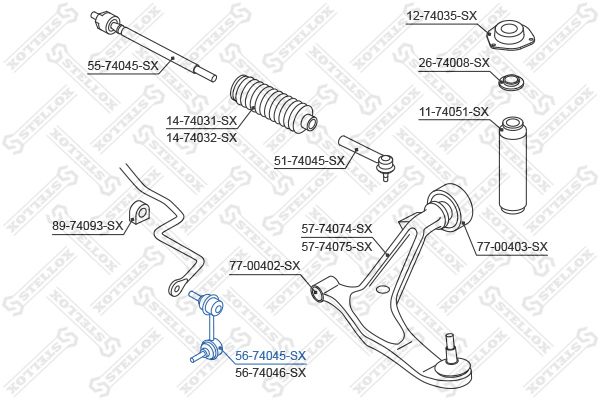 56-74045-SX_тяга стабилизатора переднего правая!\ Nissan X-Trail 01>