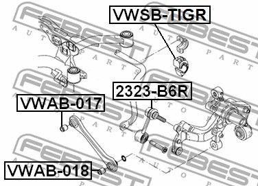 Втулка заднего стабилизатора d18 Audi A3/S3/Sportb./Lim./Qu. 2004-2013 FEBEST VWSB-TIGR