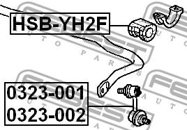 Втулка переднего стабилизатора d30 HONDA ELEMENT YH1 2003-2006 [US] FEBEST HSB-YH2F