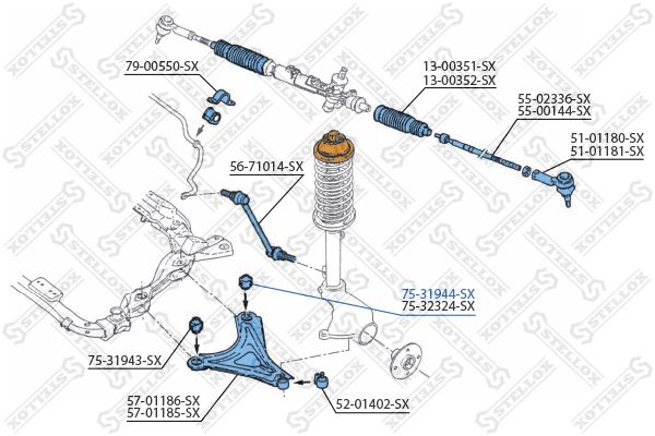 75-31944-SX_сайлентблок рычага зад.!\ Ford Mondeo 93-96