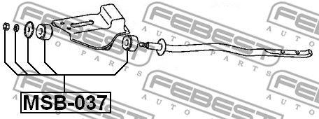 Втулка передней тяги комплект Mitsubishi Pajero Jr H57a 1995.10-1998.04 FEBEST MSB-037