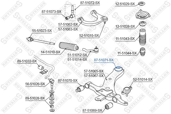 87-51071-SX_сайлентблок рычага зад.!\ Hyundai Sonata EF 99-01