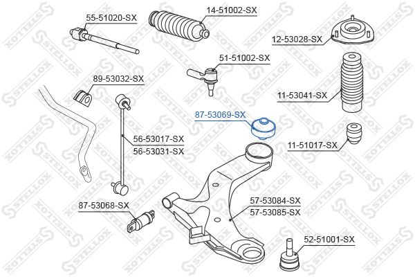 87-53069-SX_сайлентблок рычага зад.!\ KIA Cerato 04>