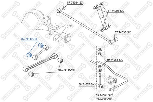 87-74112-SX_сайлентблок зад. продол. рычага верхн.!\ Nissan Terrano R20 all 93>