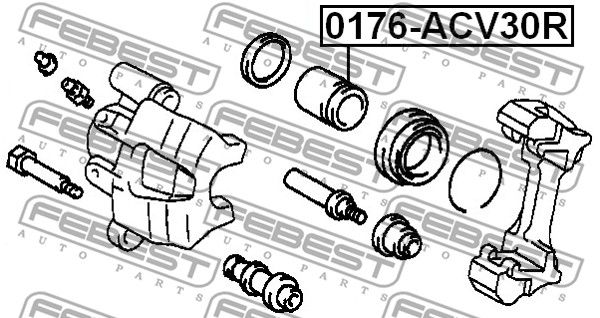 Поршень заднего тормозного суппорта TOYOTA Camry 01->/LEXUS ES II 300/330/350 FEBEST 0176-ACV30R