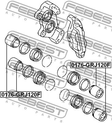 Поршень суппорта тормозного переднего TOYOTA LC Prado (J90/J120)/4Runner 2006-> FEBEST 0176-GRJ120F