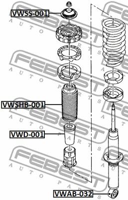 Пыльник переднего амортизатора AUDI Q7/VW Touareg 02-10 FEBEST VWSHB-001