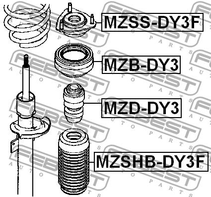 Пыльник переднего амортизатора FORD FIESTA 2001-2008 FEBEST MZSHB-DY3F