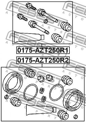 Ремкомплект заднего тормозного суппорта FEBEST 0175-AZT250R1