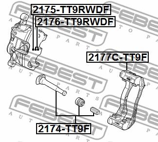 Ремкомплект переднего тормозного суппорта FORD Transit 2006->/VW Amarok 2010-> FEBEST 2175-TT9RWDF