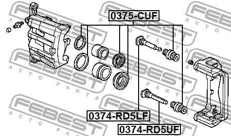 Ремкомплект переднего тормозного суппорта HONDA Accord 08-> FEBEST 0375-CUF