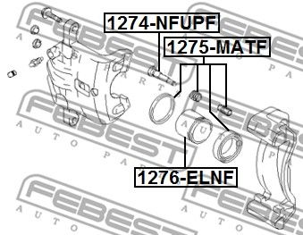 Ремкомплект переднего тормозного суппорта HYUNDAI Elantra 00-06/Matrix 01->/Verna FEBEST 1275-MATF