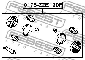 Ремкомплект суппорта тормозного переднего TOYOTA COROLLA 5D ZZE122 2001.10-2007.02 [GR] FEBEST 0175-ZZE120F