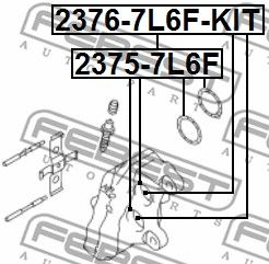 Ремкомплект суппорта тормозного переднего VOLKSWAGEN TOUAREG 2003-2010 FEBEST 2375-7L6F