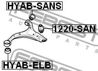 Сайлентблок (задний) переднего рычага L=R HYUNDAI Santa Fe II/KIA Sorento 2010-> FEBEST HYAB-SANS