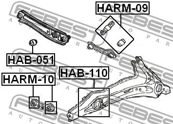 Сайлентблок заднего рычага HONDA CIVIC/CIVIC FERIO EK#/EJ9 1995-2001 FEBEST HAB-051