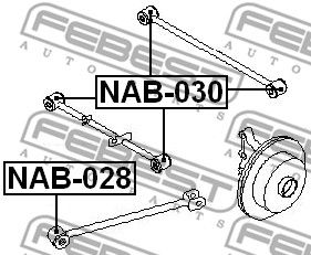 Сайлентблок задней продольной тяги FEBEST NAB-028