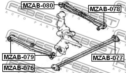 Сайлентблок задней продольной тяги MAZDA 323 FEBEST MZAB-076