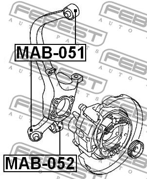 Сайлентблок задней цапфы L=R MITSUBISHI Galant 96->2003 FEBEST MAB-051