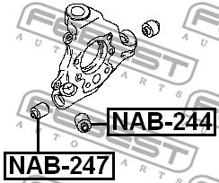 Сайлентблок задней цапфы NISSAN TEANA J31 2003.02-2008.06 [JP] FEBEST NAB-247