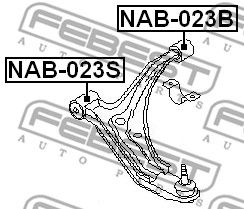 Сайлентблок задний переднего рычага NISSAN CUBE Z10 1998.02-2002.10 FEBEST NAB-023B