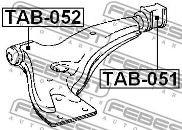 Сайлентблок задний переднего рычага TOYOTA COROLLA 2 EL3#,NL30 1986.05-1988.05 FEBEST TAB-051