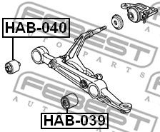 Сайлентблок переднего нижнего рычага HONDA INTEGRA 4D DB6 [JP] FEBEST HAB-039