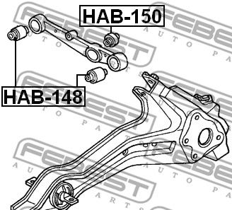 Сайлентблок рычага задней подвески HONDA CIVIC/CIVIC FERIO EK#/EJ9 1995-2001 FEBEST HAB-148