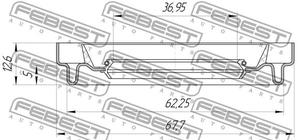 Сальник полуоси 38x62x5x12.6 MAZDA 3 BK 2003-2006 [EU] FEBEST 95HDS-38620513X