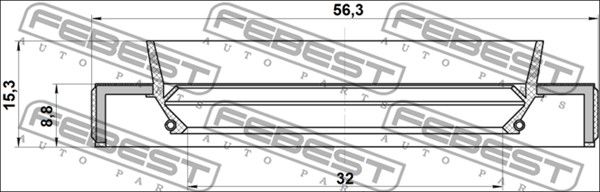 Сальник Привода 32x56.3x8.8x15.3 Daihatsu Tanto 2003-2007 FEBEST 95HBY-34560915L