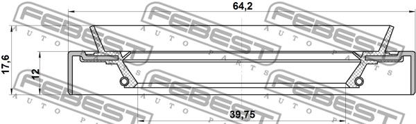 Сальник привода 41x64x12x17.6 MAZDA BT-50 UN 2006-2008 [EU] FEBEST 95HDS-41641218C