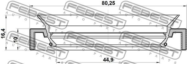 Сальник привода 44.9x80.25x10x16.4 LEXUS GX400/460/470/450D/570 FEBEST 95HAY-46801016C