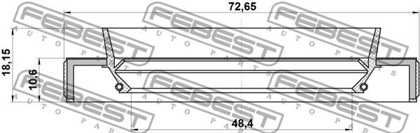 Сальник привода 50x72.5x10.6x18.2 NISSAN NISSAN TRUCK D22 1997.02-2012.03 [GL] FEBEST 95HBY-50731118L