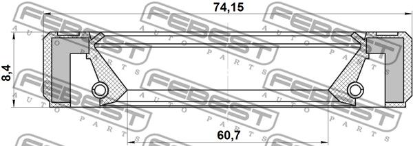 Сальник Привода 60.7x74.15x8.4x8.4 Lexus Rx300 Mcu1 1998.01-2003.02 FEBEST 95GBY-62740808R