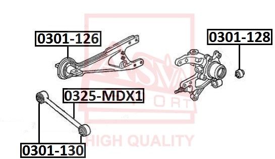 Сайлентблок задней цапфы HONDA ODYSSEY/SHUTTLE RB1/RB2 2003-2008 ASVA 0301-128